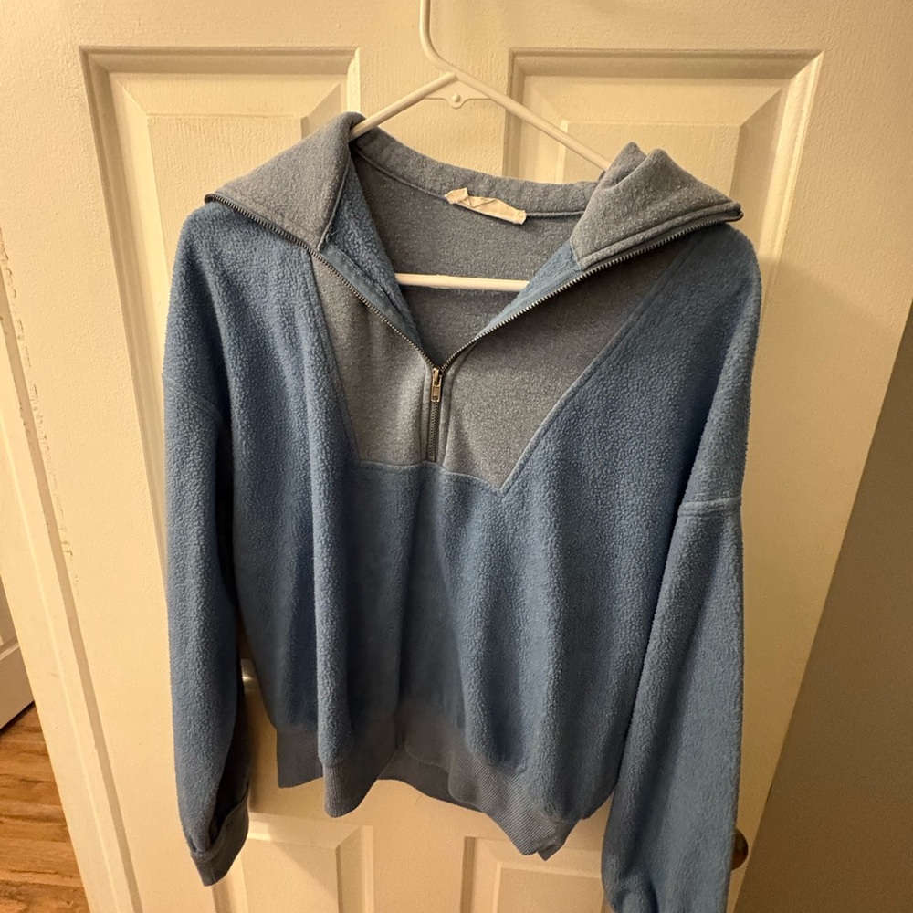 Woman’s Blue Quarter-Zip Sweater